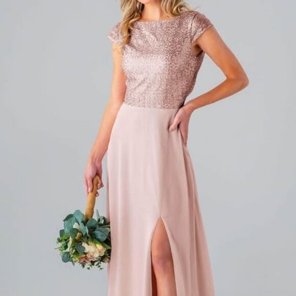 Kennedy Blue Dresses & Skirts - Kennedy Blue Blush/Rose Gold Dress Size 12
